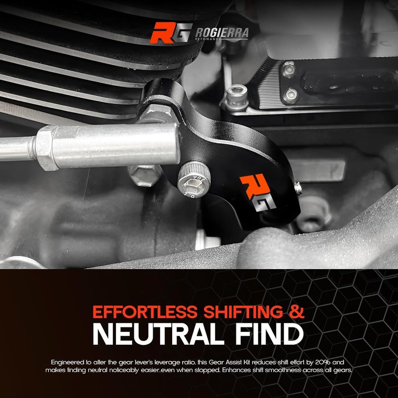 Rogierra Ez Shift Neutral Gear Assist Kit for Harley- CNC Machined Shift Lever, Easy Neutral Finder, Fits 2018-2025 Touring (ElectraGlide/Road Glide/Tri Glide) & Softail (Fat Boy 114) Motorcycles(Black) - Image 2